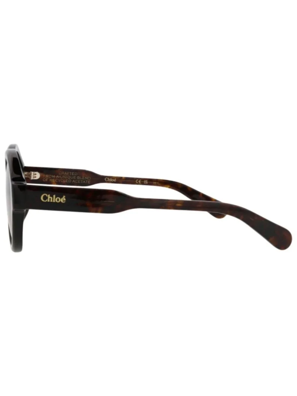 New Chloé Women's Sunglasses Round Oval Recycled Acetate Frame Havana Havana